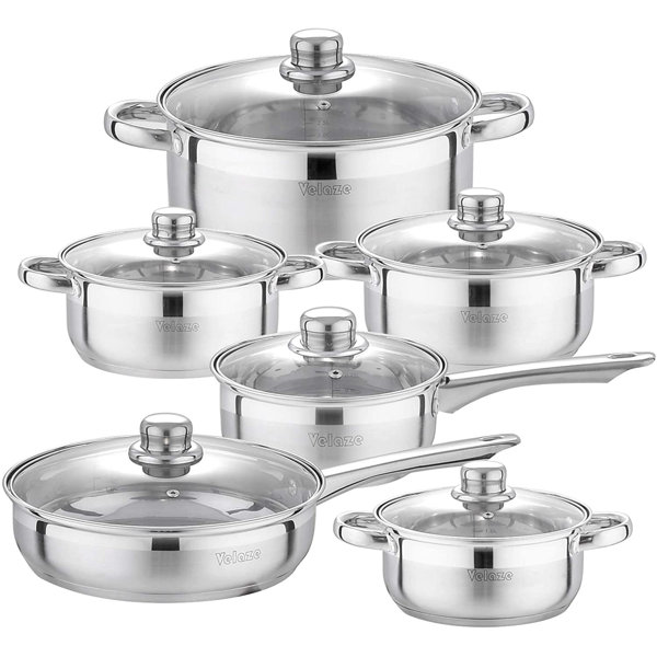 Velaze Motti 12 Piece Stainless Steel Cookware Set & Reviews Wayfair